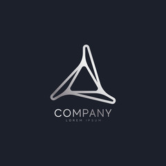 Wall Mural - Rounded triangle line modern logo template