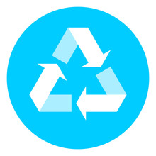 Blue Recycle Icon Minimal Clean Symbol Design.