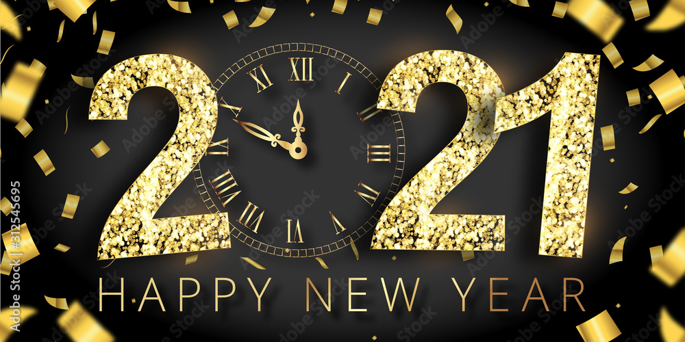 happy new year 2021 - obrazy, fototapety, plakaty 