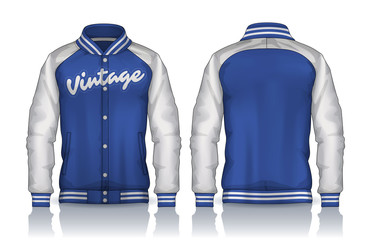 Varsity Jacket Design,Sportswear Track front and back view.