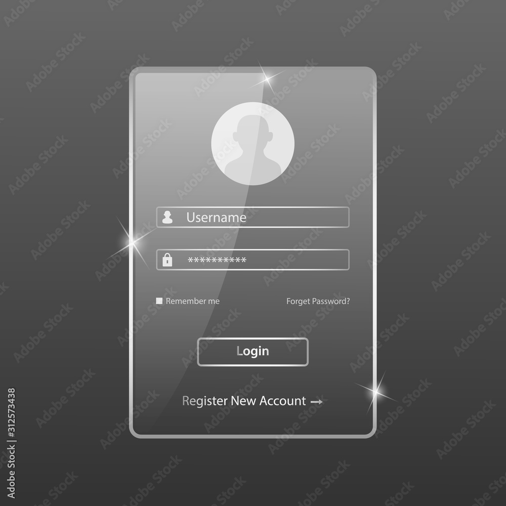 Shiny colorful login form ui template Stock Vector | Adobe Stock