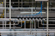 © Valmedia - Electrical components of Conveyor belt system for beer cans. selective focus, modern brewhouse brewery factory industrial machines