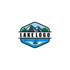 Wall Mural - Lake Logo Mountain Vector Images