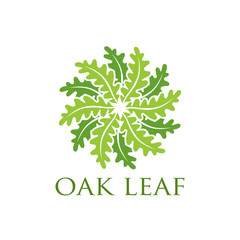 Wall Mural - Green Creative Oak Tree Logo Design Symbol Illustration