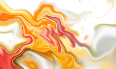 Wall Mural - White and yellow liquify fluid abstract marble texture