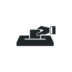 Poster - Election Vote concept icon template color editable. voting ballot box symbol vector sign isolated on white background illustration for graphic and web design.
