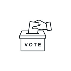 Leinwandbilder - Election Vote concept icon template color editable. voting ballot box symbol vector sign isolated on white background illustration for graphic and web design.