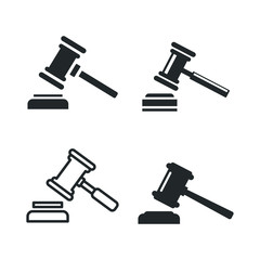 Poster - Judge Gavel Auction icon template color editable. Auction Hammer symbol vector sign isolated on white background illustration for graphic and web design.