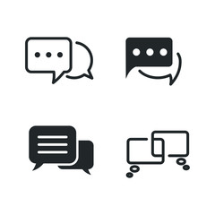 Fototapete - Buble Chat and quote icon template color editable. Buble Chat and quote symbol vector sign isolated on white background illustration for graphic and web design.