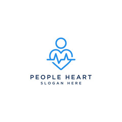 Wall Mural - health logo designs or people with hearts and beats