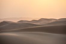 Abstract View Of Sand Dunes In The Desert At Sunrise. Liwa Desert, Empty Quarter, United Arab Emirates.