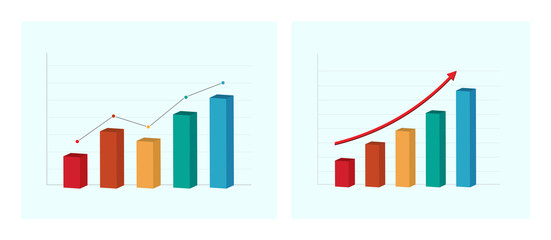 business graph and chart. successful concept. vector illustration