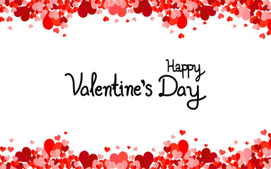 Happy Valentines Day background with hearts. vector illustration 