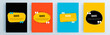 © Lepusinensis - Quote frames blank templates set. Text in brackets, citation empty speech bubbles, quote bubbles. Textbox isolated on color background. Vector illustration.