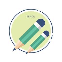 Pencil icon flat design vector isolated