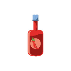 Sticker - hot sauce bottle in white background