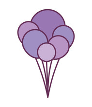 Isolated Purple Balloons Vector Design