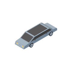 Poster - Isolated isometric grey limousine car vehicle vector design