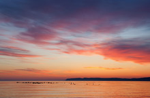 Landscape At Dawn Of Sleeping Bear Bay, Sleeping Bear Dunes National Lakeshore, Lake Michigan, Michigan, USA 