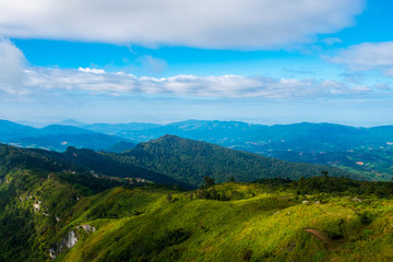 Wall Mural - Beautiful Landscape of Phu Chi Fa, Chiang Rai, Thailand.