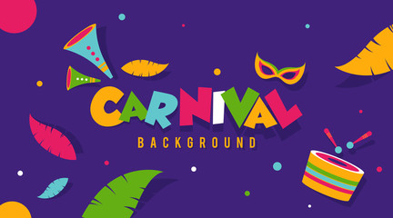  Carnival party background illustration vector with flat colors
