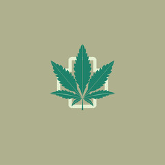 Canvas Print - Medical Marijuana leaf vector logo design template