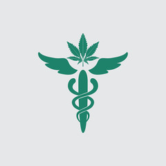 Canvas Print - Medical Marijuana leaf vector logo design template