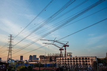 High voltage pole High voltage pole Sky background, power more than 1000v