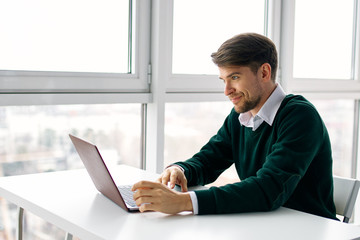 businessman working on laptop in office