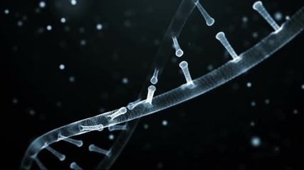 Wall Mural - abstract digital random digits plexus dna molecule. biology, biotechnology, chemistry, science, medi