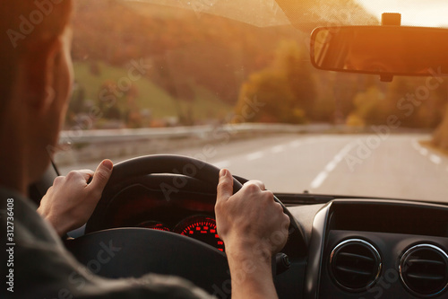 Cuadros en Lienzo travel by car, road trip driving background
