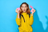 Fototapeta  - portrait of a girl in winter clothes