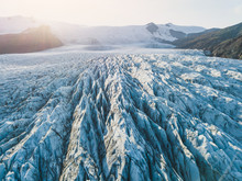 Glacier Ice Closeup, Iceland Nature Landscape View