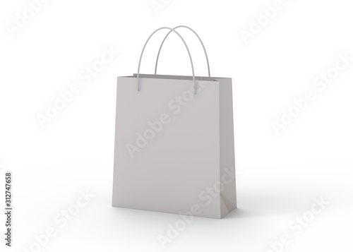 Fotomural Shopping bag isolated on white background 3d rendering