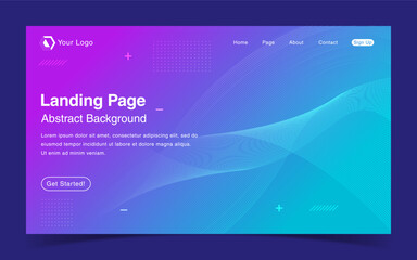 Wall Mural - Website Landing Page With Abstract Background
