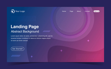 Wall Mural - Website Landing Page With Abstract Background