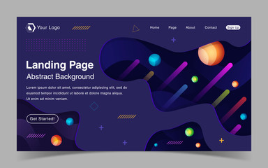 Wall Mural - Website Landing Page With Abstract Background
