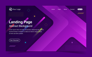 Wall Mural - Website Landing Page With Abstract Background