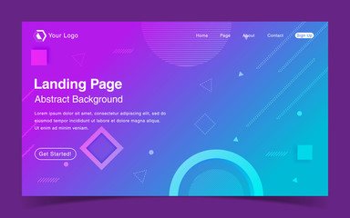 Wall Mural - Website Landing Page With Abstract Background