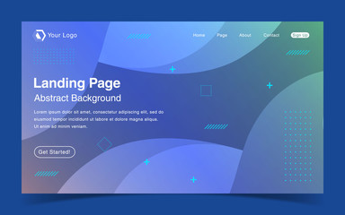 Wall Mural - Website Landing Page With Abstract Background