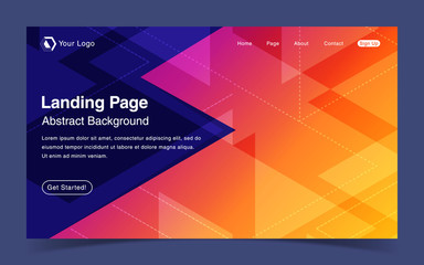 Wall Mural - Website Landing Page With Abstract Background