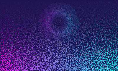 Aufkleber - futuristic glowing particles. liquid dynamic flow bubbles