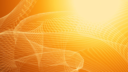 Wall Mural - dot orange wave light screen gradient texture background. abstract technology big data digital backg