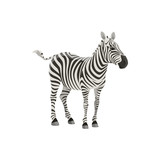 Fototapeta Zebra - Zebra wild animal vector isolated icon. African safari zoo and savanna hunt trophy zebra
