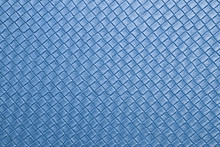 Blue Leather Texture On Sofa Or Cyan Fabric And Blank Wall Or Top View Empty Table With Grid And Diamond Or Square Pattern For Background Or Wallpaper