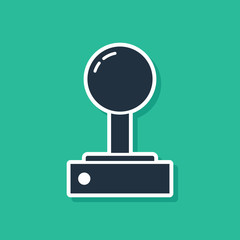 Blue Joystick for arcade machine icon isolated on green background. Joystick gamepad. Vector Illustration