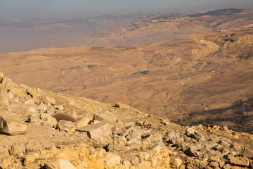Holy Land, view from the Mount Nebo. View from Mount Nebo in Jordan where Moses viewed the Holy Land.