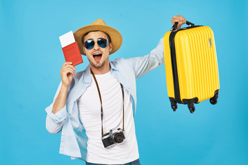 tourist with backpack and map