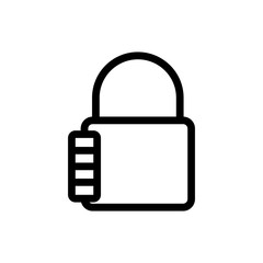 Lock for the door icon vector. A thin line sign. Isolated contour symbol illustration