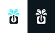 Elegant abstract Well drilling logo. This logo icon incorporate with drilling pump and water icon in the creative way.